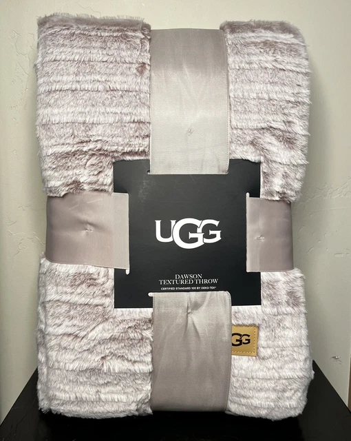 ugg dawson faux fur throw blanket in chocolate