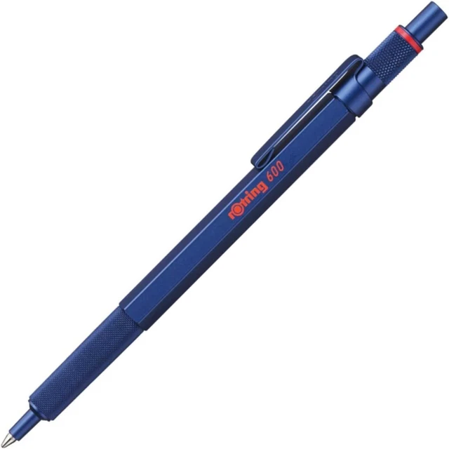 ROtring 600 Ballpoint Pen Medium Point Black Ink Blue Barrel Refillable