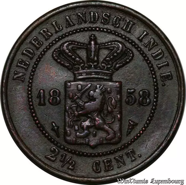 C3880 Indonesia Indië Nederlands 2 1/2 Cent Wilhelmina 1858 ->Make offer