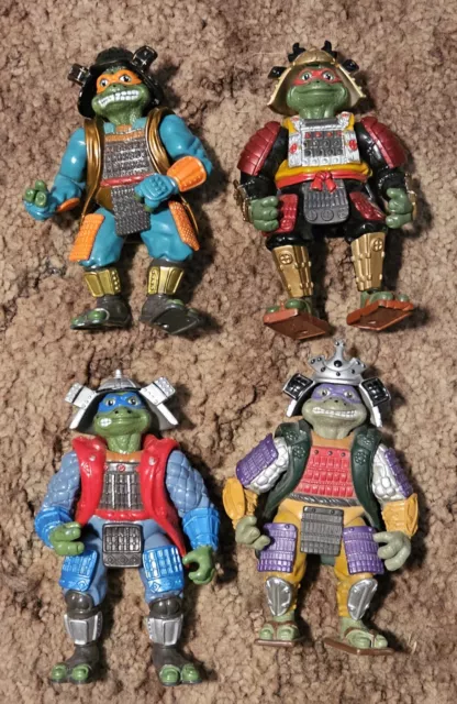 Teenage Mutant Ninja Turtles TMNT Movie III Samurai Turtle Figures 4 Figure Lot