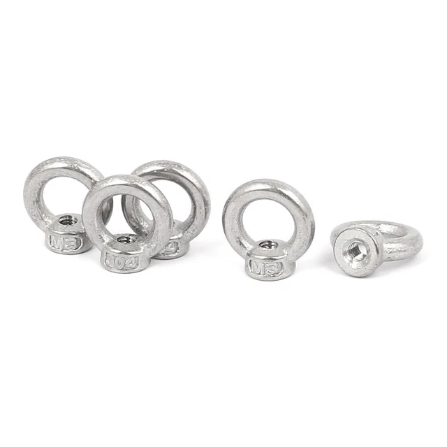 Dia. Filetage M3 En Acier Inoxydable 304 Forme Anneau Levage 5Pcs Écrou