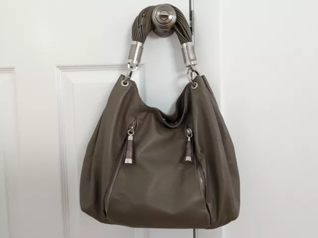 Michael Kors Collection Tonne Taupe Hobo Leather Bag