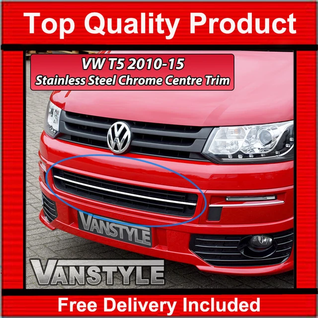 Fits Vw T5.1 Transporter 10-15 Front Bumper Lower Grille Strip Chrome Trim