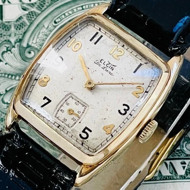 Montre Mécanique Unisexe Elgin Années 1970 - 17 Bijoux - Mouvement Manuel - Boîtier 31mm Blanc - Neuf Avec étiquettes