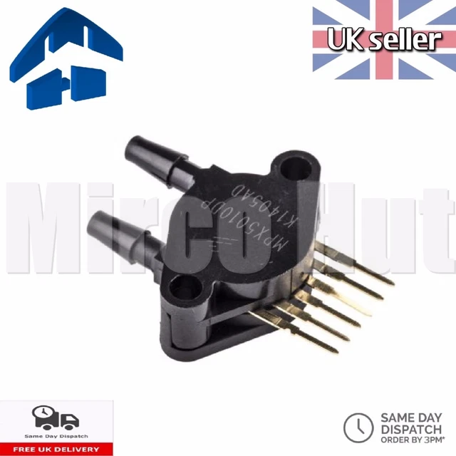 NXP MPX5010DP DIFFERENTIAL Pressure Sensor, 450 mV/kPa, 0 10 kPa Arduino £18.00 PicClick UK