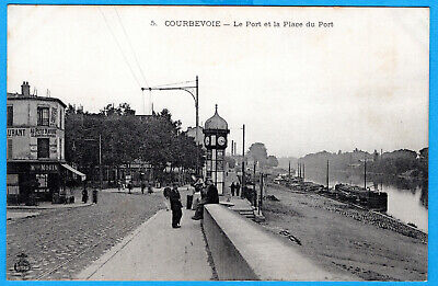 Cpa 92 Courbevoie - Le Port Et La Place Du Port