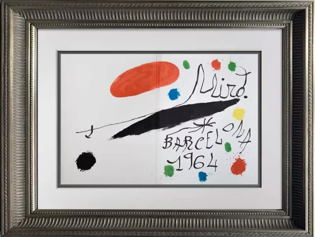 Joan Miro Unterzeichnet Lithographie Original Ltd.Ed + Katze Ref. c95 W/Rahmung