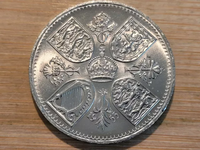 1953, Queen Elizabeth II, Coronation Crown Coin. Reasonable Condition.