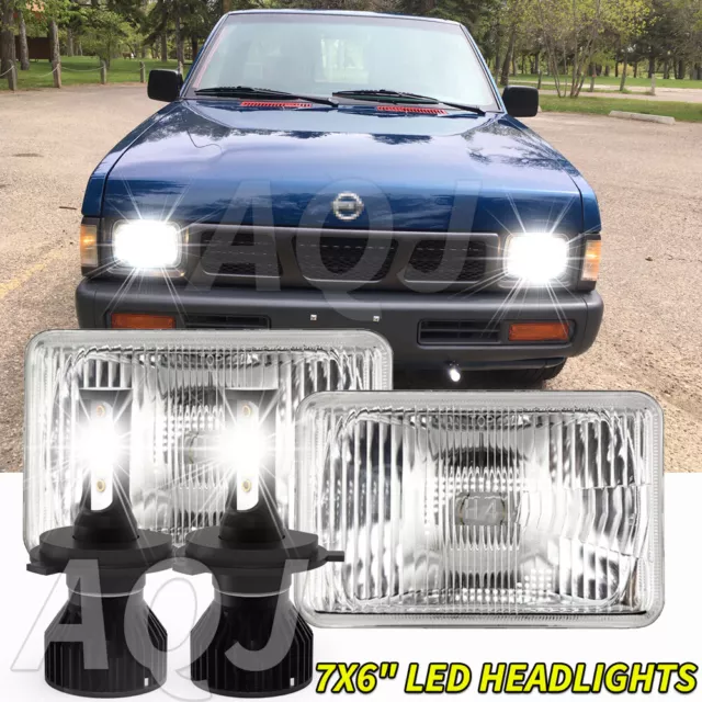 DOT NEW 7x6" LED Headlight DRL High/Low Beam 100W For Nissan Pickup 240SX D21 NX