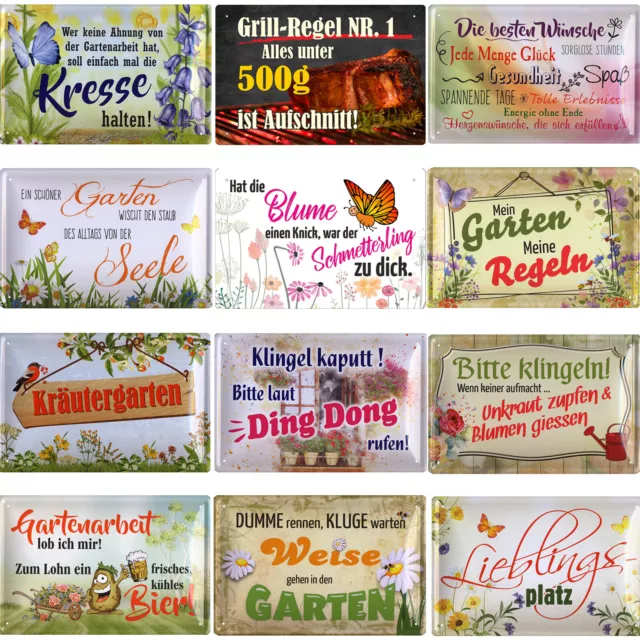 GÄRTNER BLECHSCHILDER SCHILDER 20x30cm Dekoration Garten Grillen