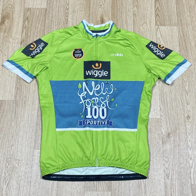 Dhb Wackgle New Forest 100 Herren Radfahren mit durchgehendem Reißverschluss Trikot Größe Large Grün gebraucht