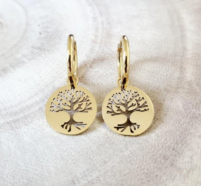 Boucles D'Oreilles Créoles En Acier Inoxydable Plaqué Or - 8mm, Unisexe