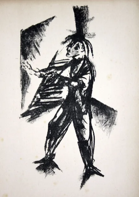 1919 Wilhelm Kohlhoff Der Blinde Lithographie lithograph Blind Expressionismus