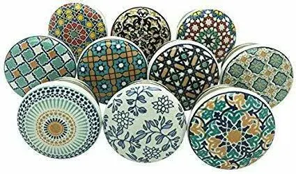 Ceramic Cabinet Door Knobs Drawer, Pulls ( Assorted Colour) - Pack of 10 US