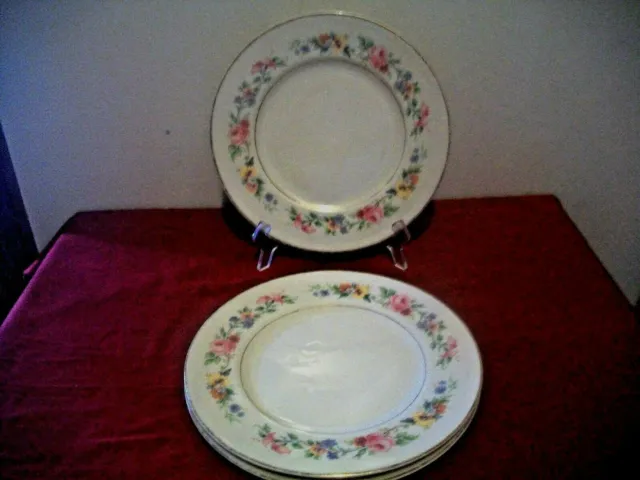 ANTIQUE Syracuse China O.P.CO.CLIFTONDALE Old Ivory FLORAL- 9-3/4" DINNER PLATE