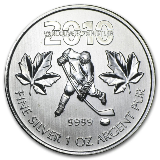 2010 Canada 1 oz Silver Olympic Hockey BU - SKU #52895