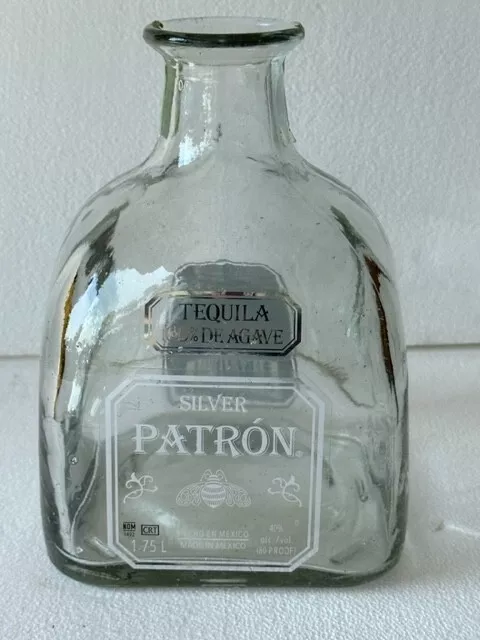 1 Empty Patron Silver Tequila Bottle 1.75 L No Cork Unique
