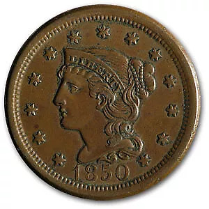 1850 Large Cent AU