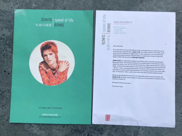 David Bowie & Sukita Brochure and Order Form For Book “Speed of Life”  Rare