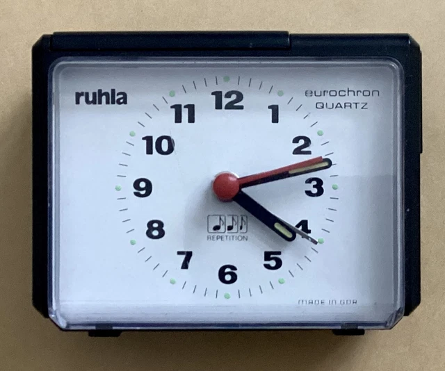 DDR Wecker Ruhla eurochron QUARTZ 80er Design Original nur für Ersatzteile