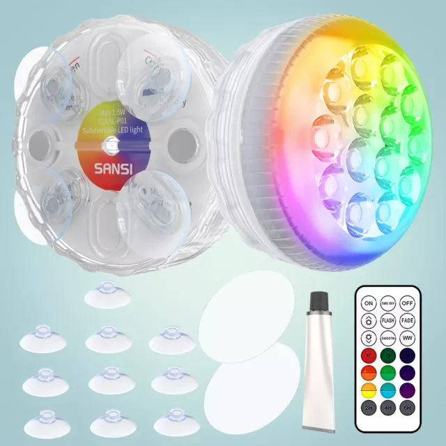 2X Pool Lights Underwater LED Bulb Lamp & Remote Swimming Pond RGB Fountain