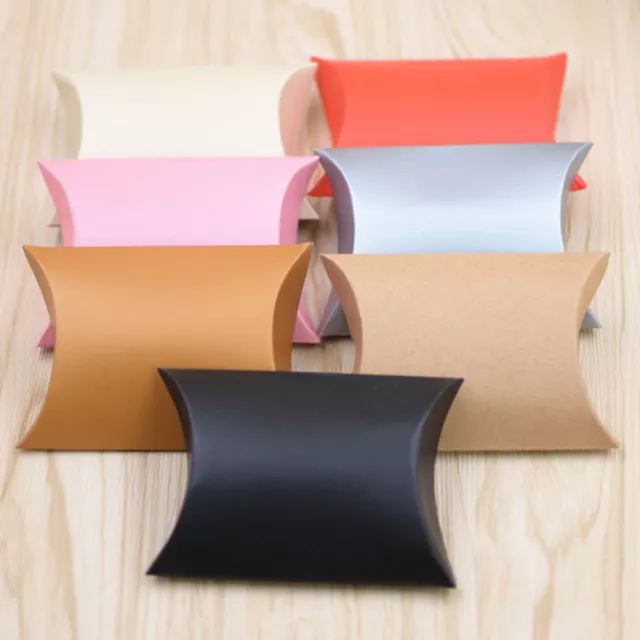 50x craft paper bags pillow box gift cake bread candy wedding party favor bag F3
