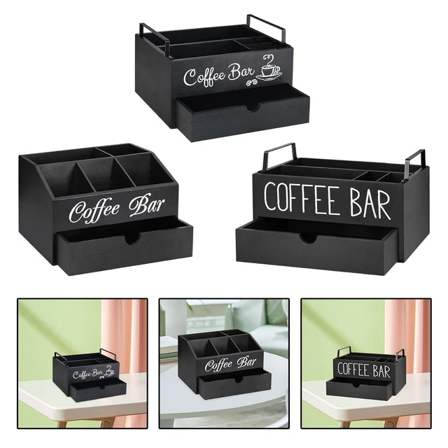 Organisateur De Comptoir Navaris Pour Accessoires Café - Sucre, Thé, Touillettes Et Gobelets