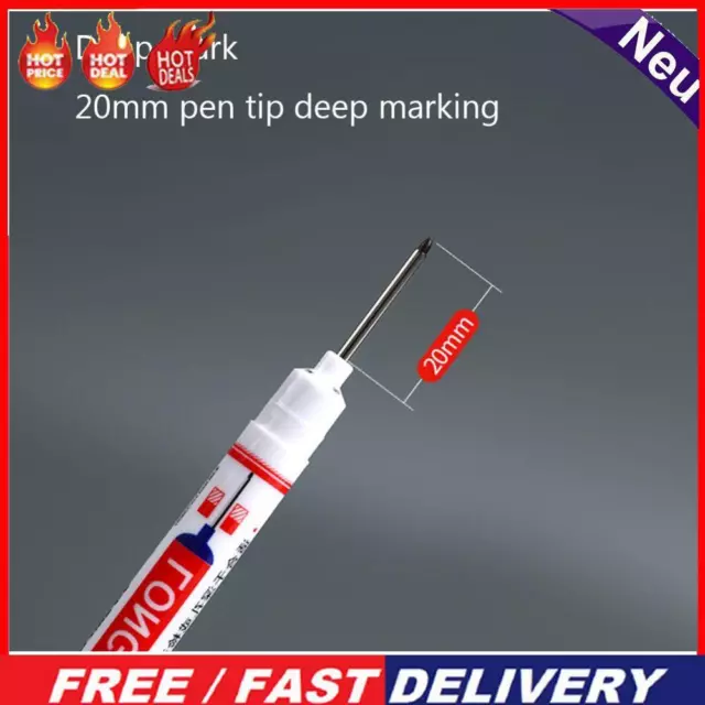 Long Head Marker Woodworking Multi-purpose Deep Hole Marker Pen (Blue)