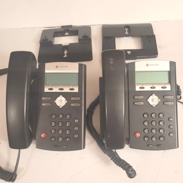 Polycom Soundpoint IP 331 Phone LOT OF 2 Voip 2 Line Corded Phone Black