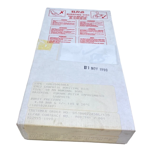 Elfab EHG250G58EA disco di rottura 50 mm 4,00 bar g