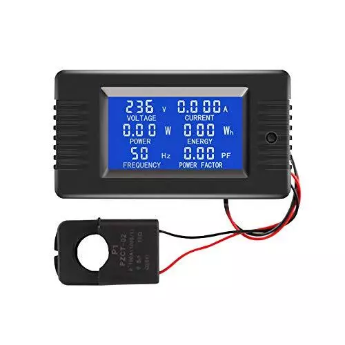 AC Battery Monitor Meter LCD Digital 80-260V Volt Amp Power Multimeter 100A