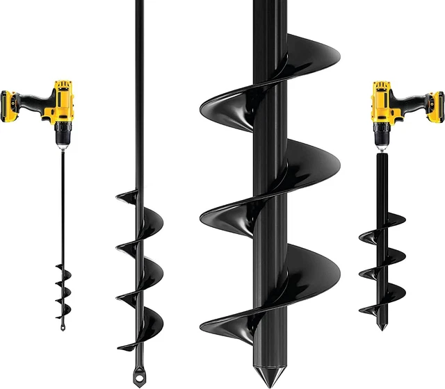 Garden Auger Drill Bit Tool Spiral Hole Digger Seed Planter Ground Twist Drill