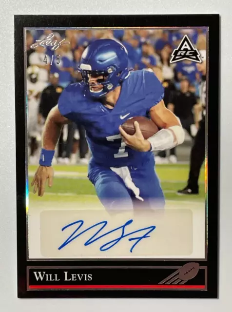 WILL LEVIS 2021 Leaf Memories Silver Rookie/Auto/Autograph /5 SSP #BG-WL1 TITANS
