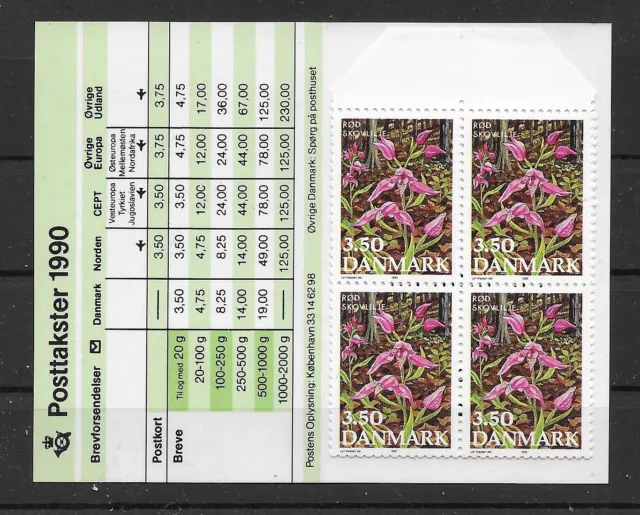 (022) Dänemark 1990 Blumen MH mit Mi.Nr. 982 10 mal postfrisch