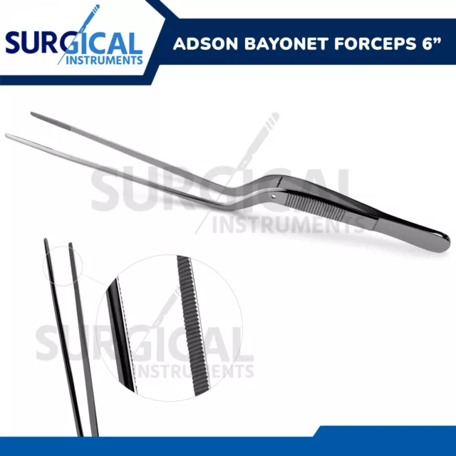 ADSON Bayonet Forceps Medical Surgical Instruments 6" Stainless German Grade