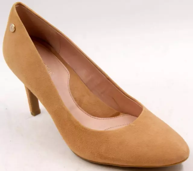 Taryn Rose Tamara Beige Suede Leather Pumps Women's Heel Shoes Sz 8 M EUC