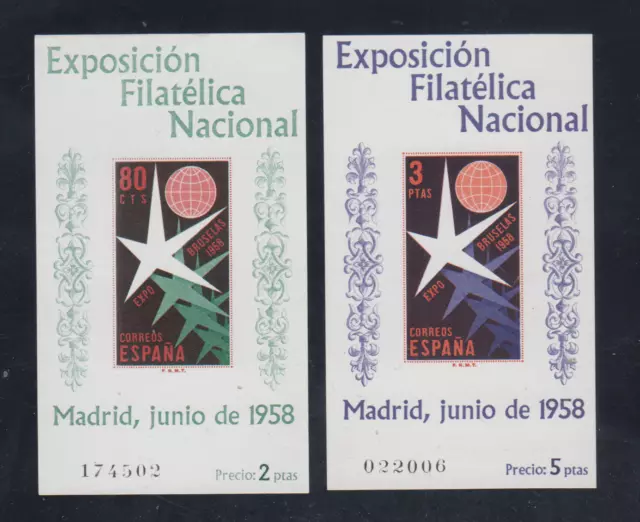 ESPAÑA 1958 SPAIN NUEVO MINT MNH SPANIEN ESPAGNE EDIFIL 1222-1223 SCOTT 877a-78a