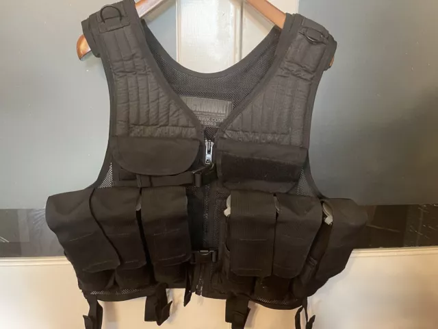 Blackhawk #3 Tactical Molle Vest Black Large 6 Pods Excellent Used Paintball Dye