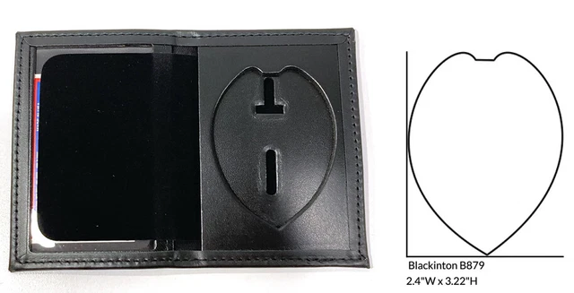 PERFECT FIT 100-D2 BOOK STYLE DRESS LEATHER BADGE & ID CASE SHIELD w/ EAGLE B879