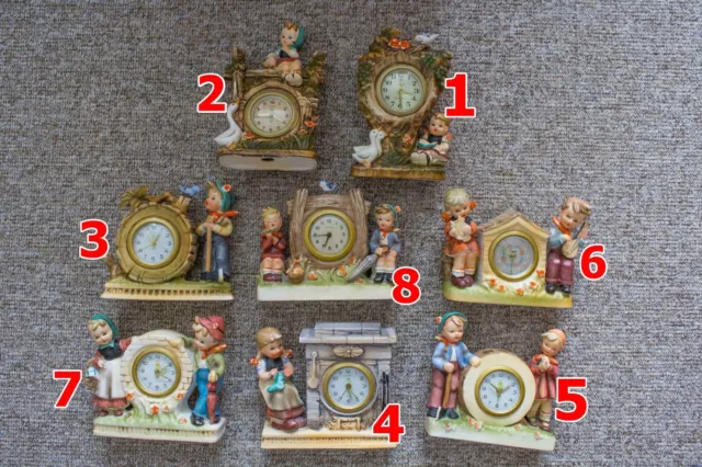 8 x Tischuhr, Kaminuhr, Schrankuhr, Regaluhr, Figurenuhr