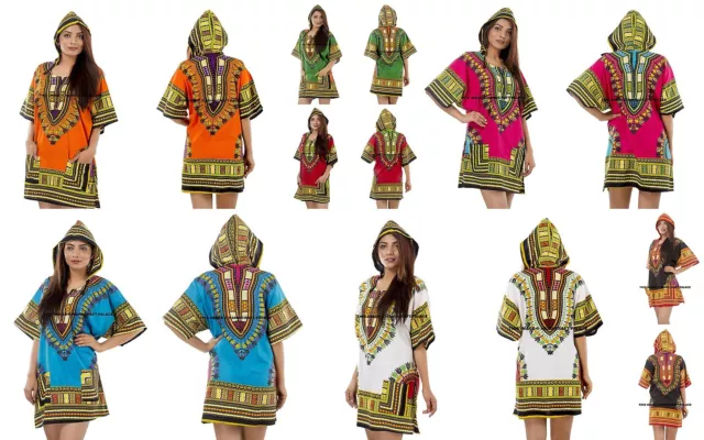 Women African Dashiki Shirt Party Dress Kaftan Boho Hippe Gypsy Festival Tops AU