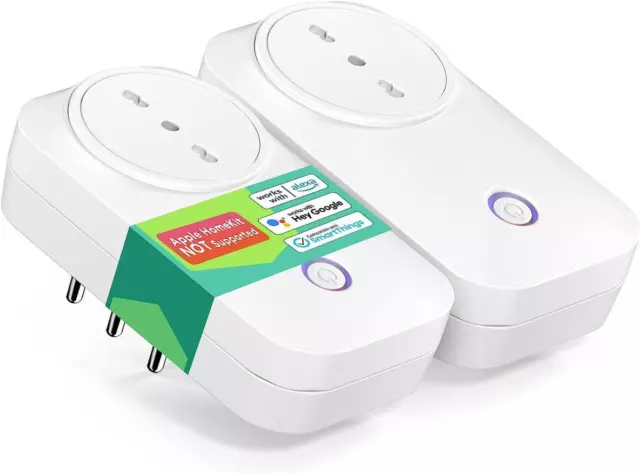 Meross Presa Smart Italiana WLAN WiFi Tipo L 16A 3840W Bianco 2pz.