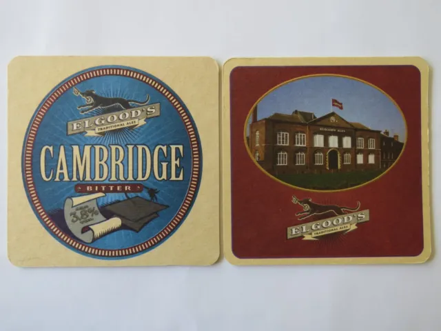 Beer COASTER ~ ELGOOD'S Brewery Cambridge Bitter Ale ~ Wisbech, England; Dog Key