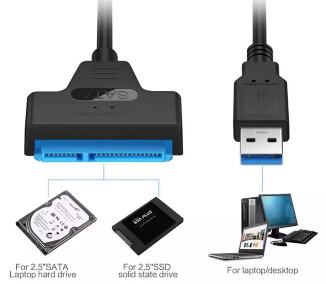 Adaptateur Câble Sata vers usb 3.0 convertisseur disque dur externe hdd ssd