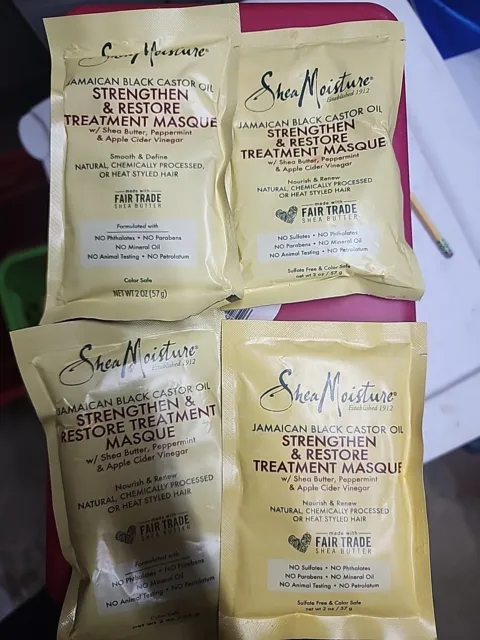 Lot of 4 Shea Moisture Jamaican Black Castor Oil  Treatment Masque Mask 2 oz