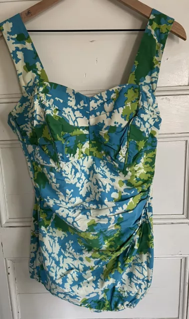 Vintage Perfection Fit by Roxanne Floral Swimsuit Size 42, D Cup