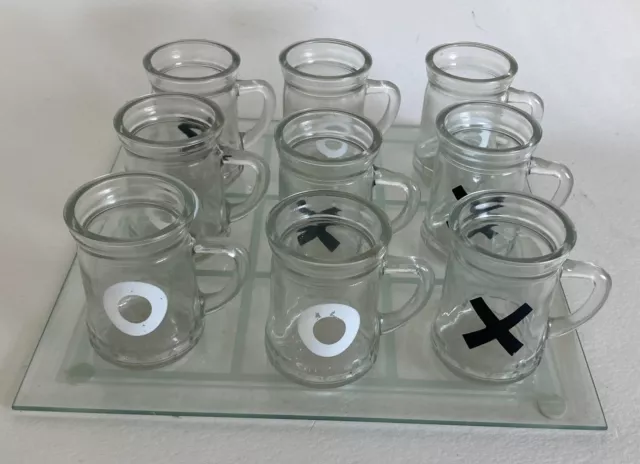 Maxam 9 Shot Glass Tic-Tac-Toe Game With Crystal Base