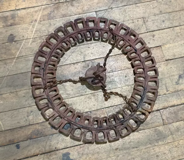 Cast Iron Equestrian Horse Buggy Whip Holder Round Historic Display Large 16"