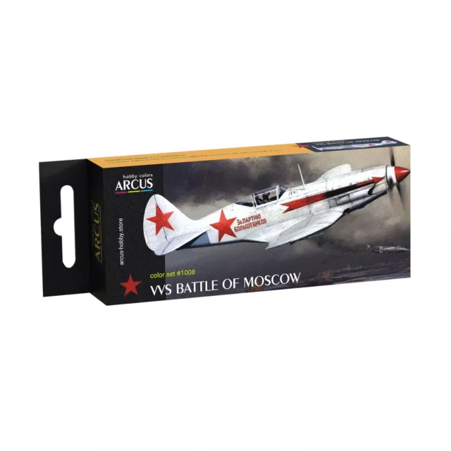 Arcus #E1008 Enamel Paint Set VVS Battle of Moscow 6 colors 10ml for Model Kit