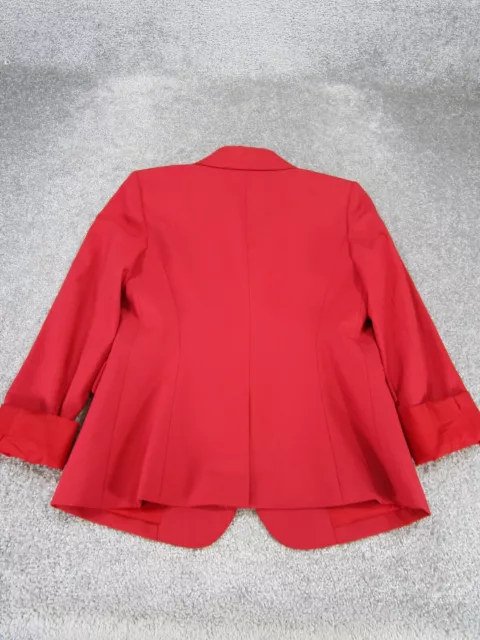 Theory Blazer Womens 4 Carissa Red Wool Office Oversized 2